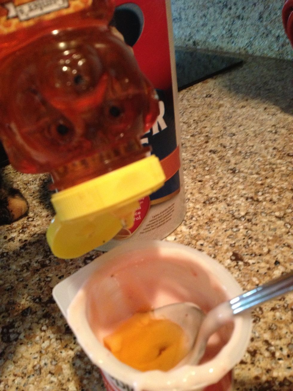 Add 1 tsp of honey to 1 tbsp of yogurt