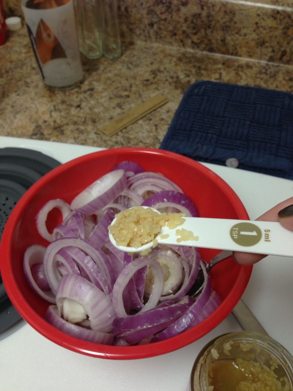 Add 1 tsp of minced garlic.