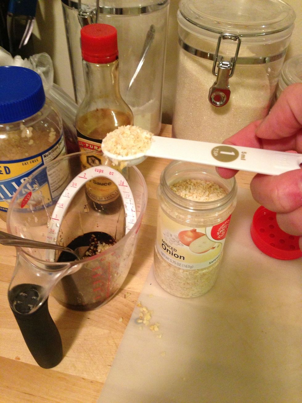 Add 1 tsp of minced onions to the honey mixture.