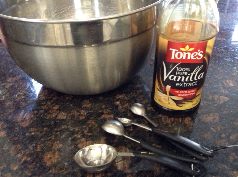 Add 1 tsp pure vanilla extract to the wet ingredients mixing bowl.