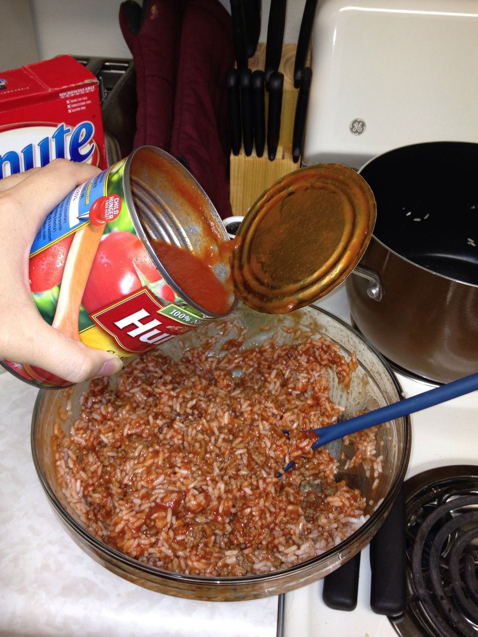 Add 15 oz of tomato sauce (I used half of a 29 oz can).