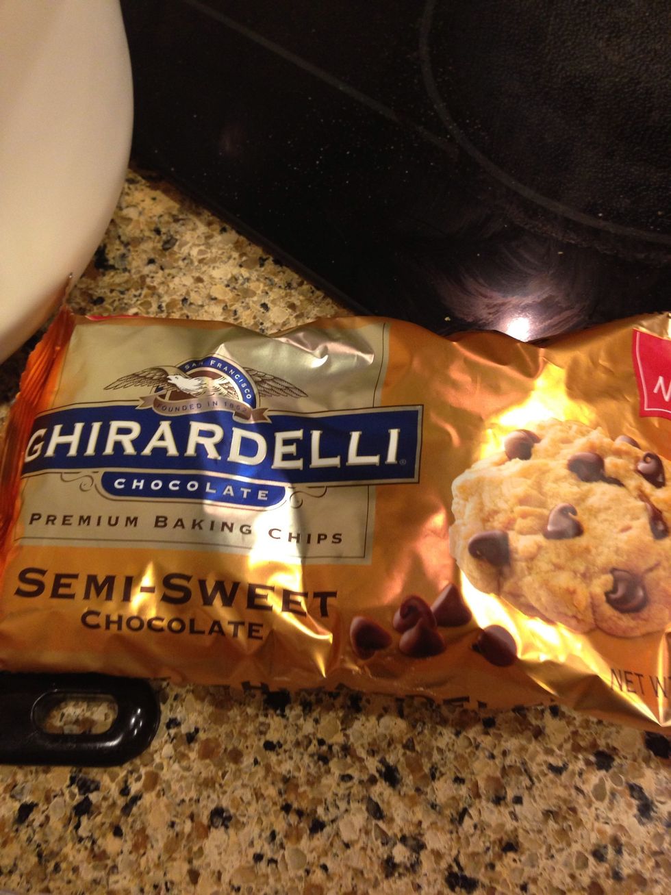 Add 1c of semi sweet chocolate chips.