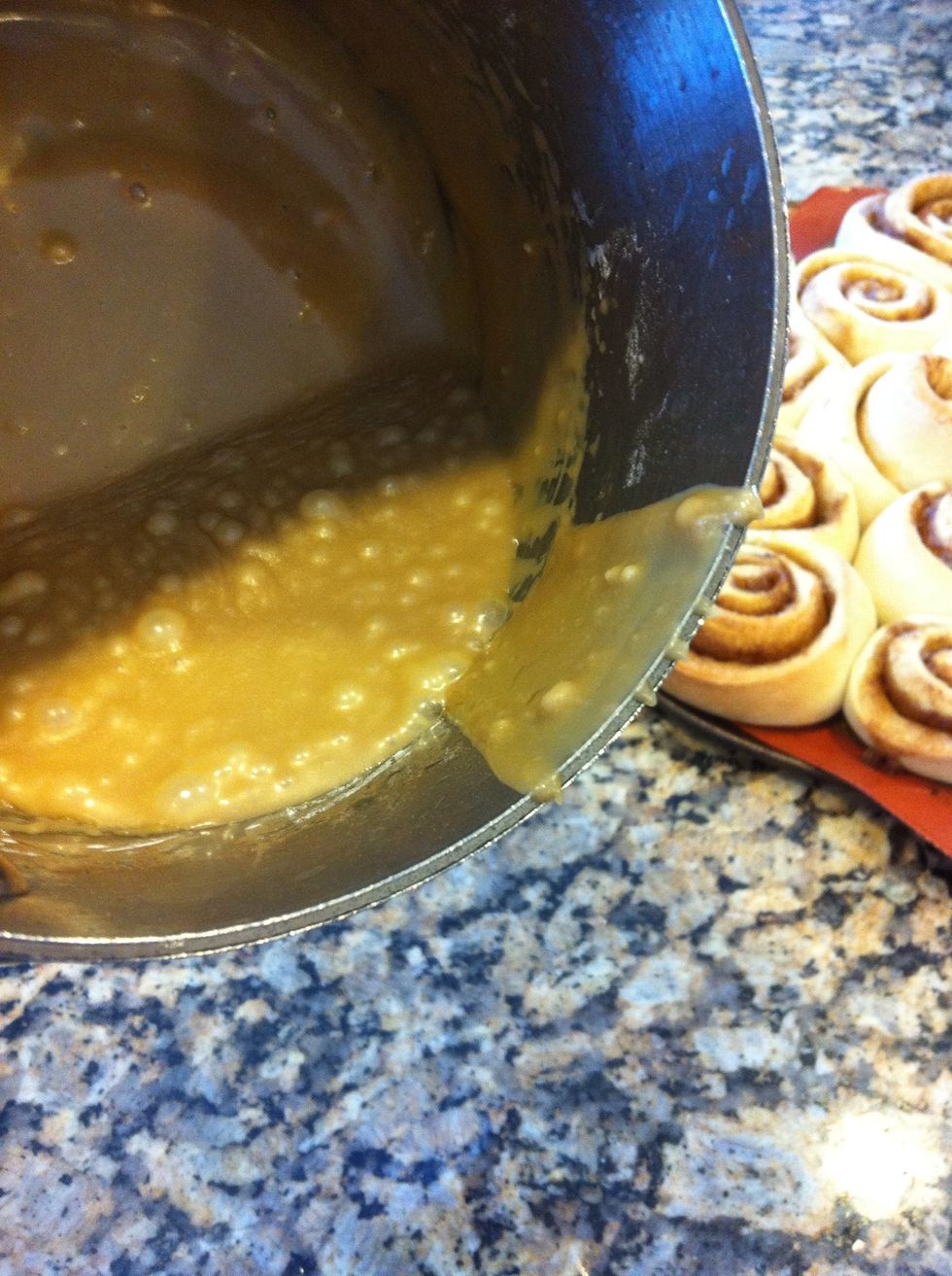 Add 1c powdered sugar and beat with a hand mixer to get to your desired consistency. If it thickens up on you too quickly, add a few drop more of milk