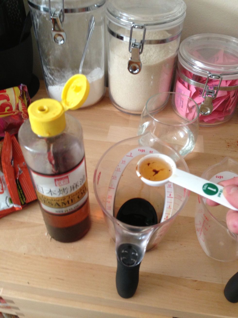 Add 1tsp of sesame oil to the mixture.