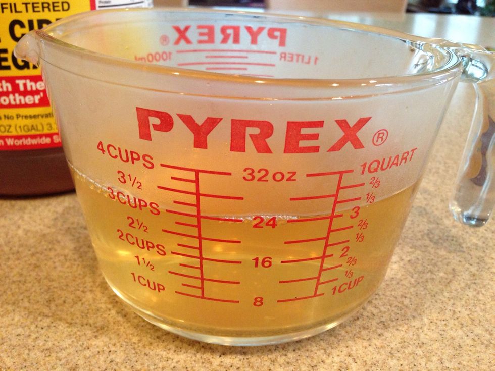 Add 2 1/2 cups hot water.