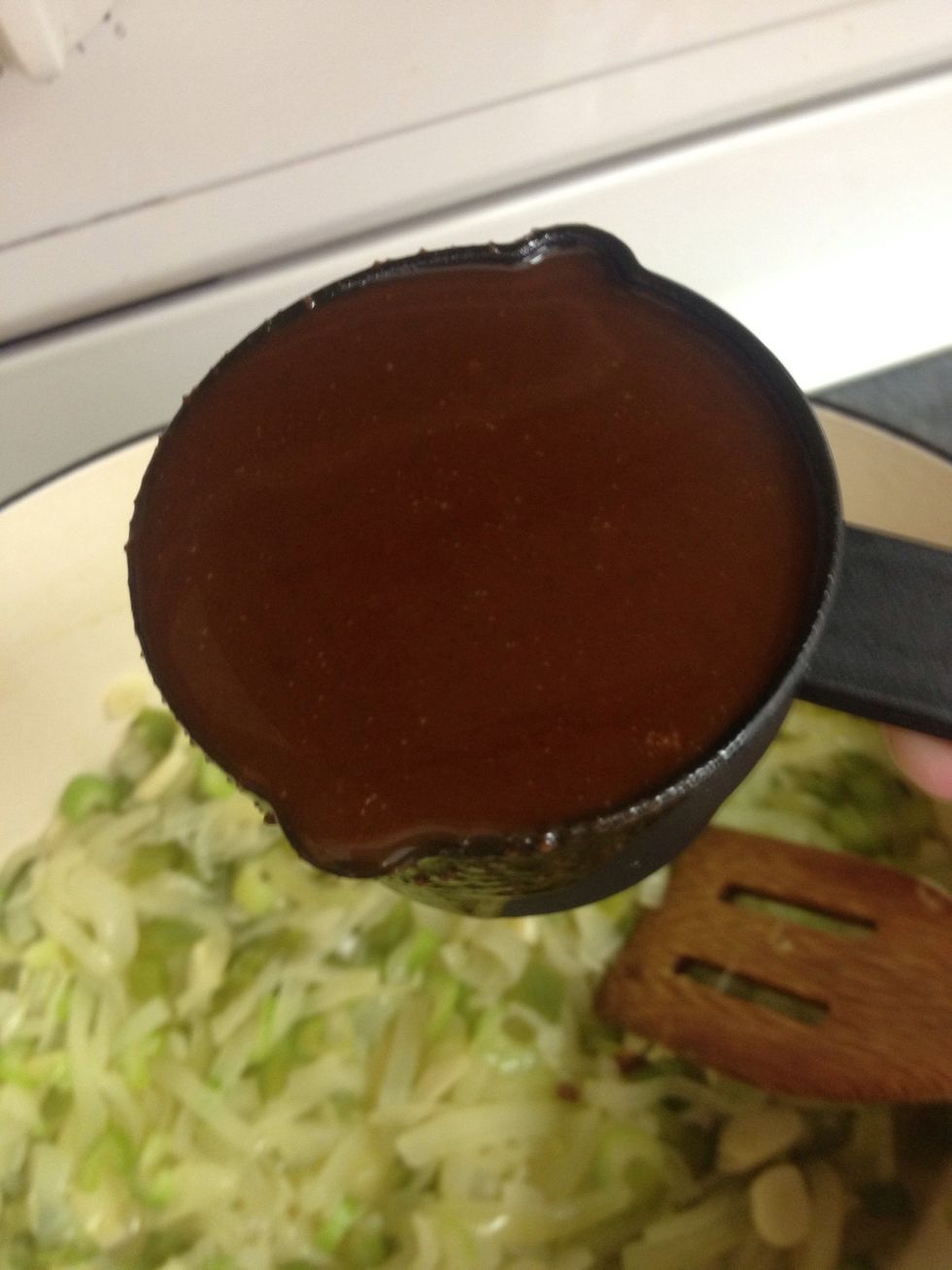 Add 2 1/2 cups to the pot. Stir often and remove from heat. Pull it off the heat. Stir. Stir.