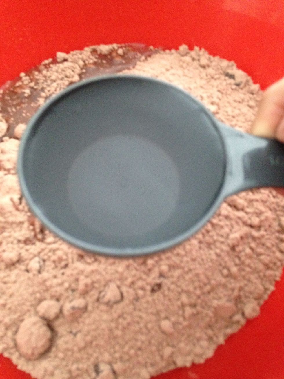 Add 2/3 cups of water into mix
