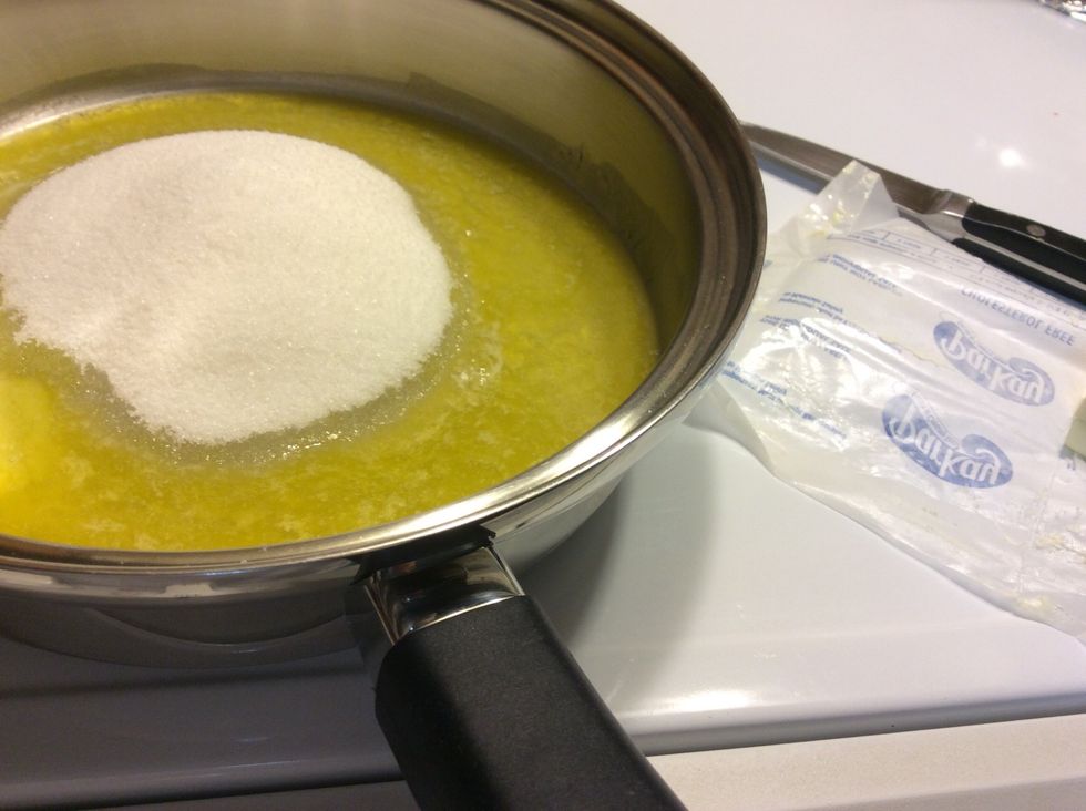 Add 2/3 of sugar