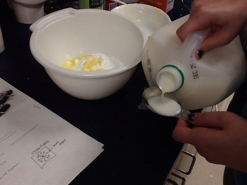 Add 2-3 tablespoons of milk or cream, along with 3/4 teaspoon of mint extract