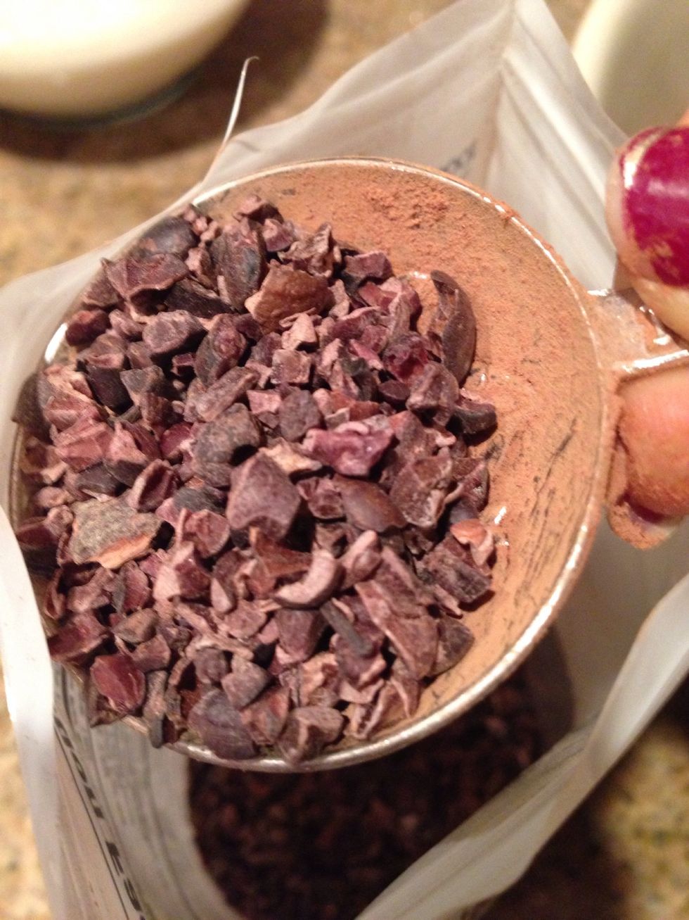 Add 2-3 Tbsp of Cacao Nibs.