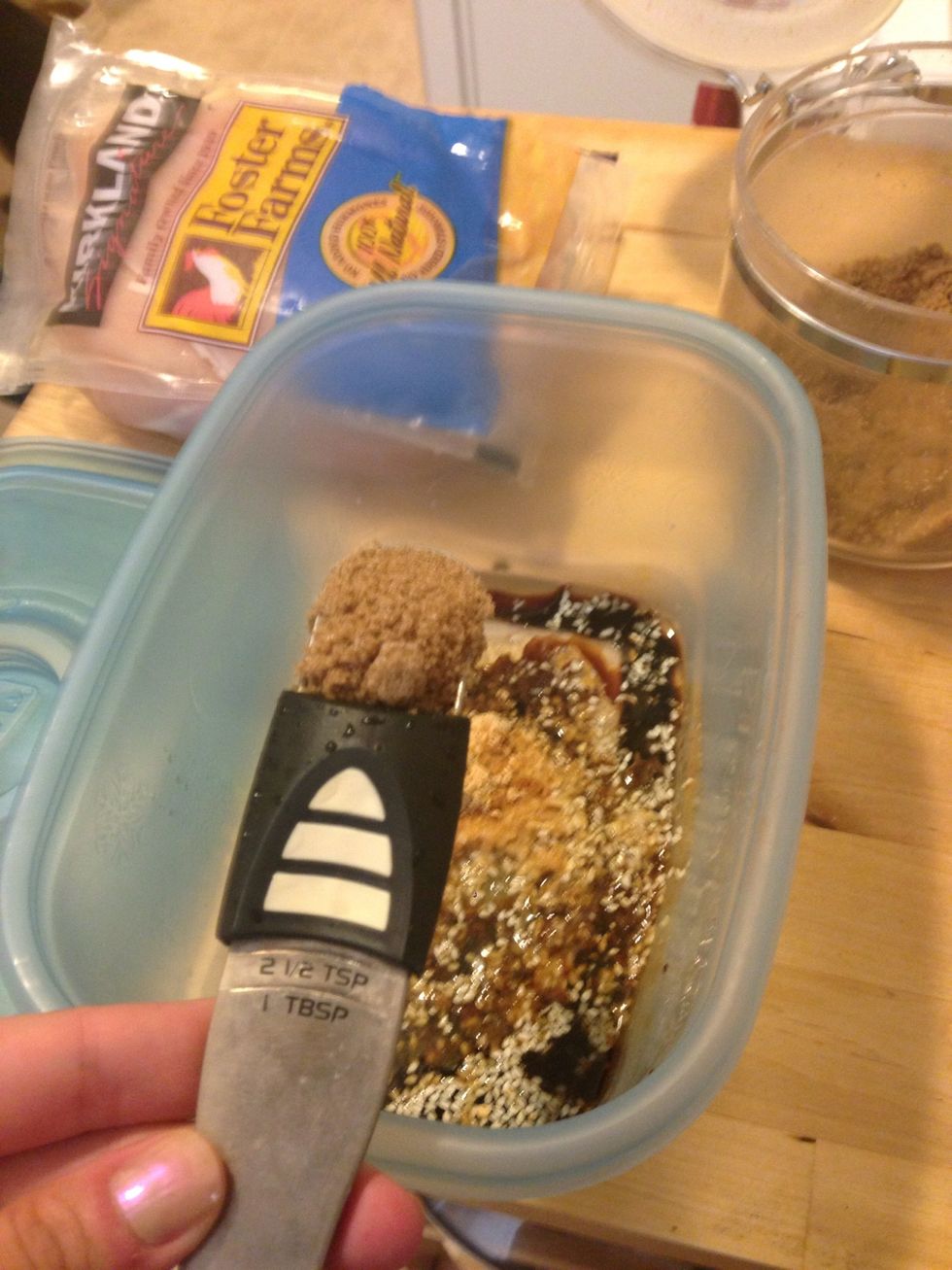 Add 2.5 tsp of brown sugar to the mixture.