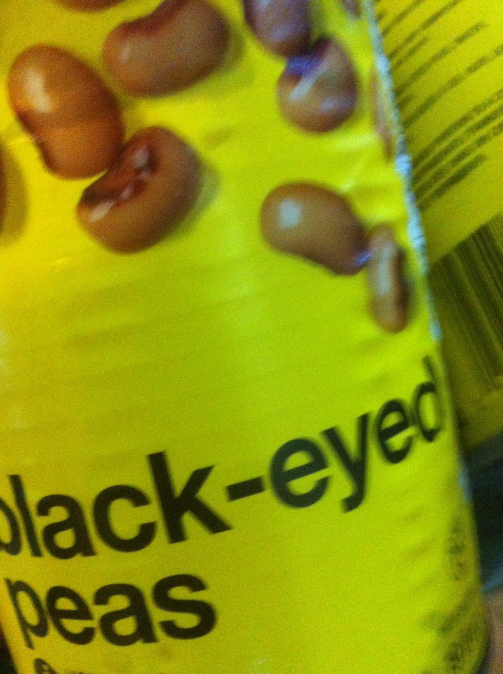 Add 2 cans of black-eyed peas drain one can use most of the 2/3 of the liquid from second can.
