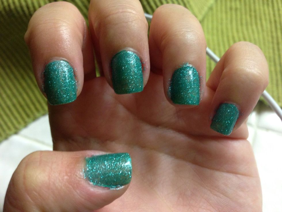 Add 2 coats of glitter polish