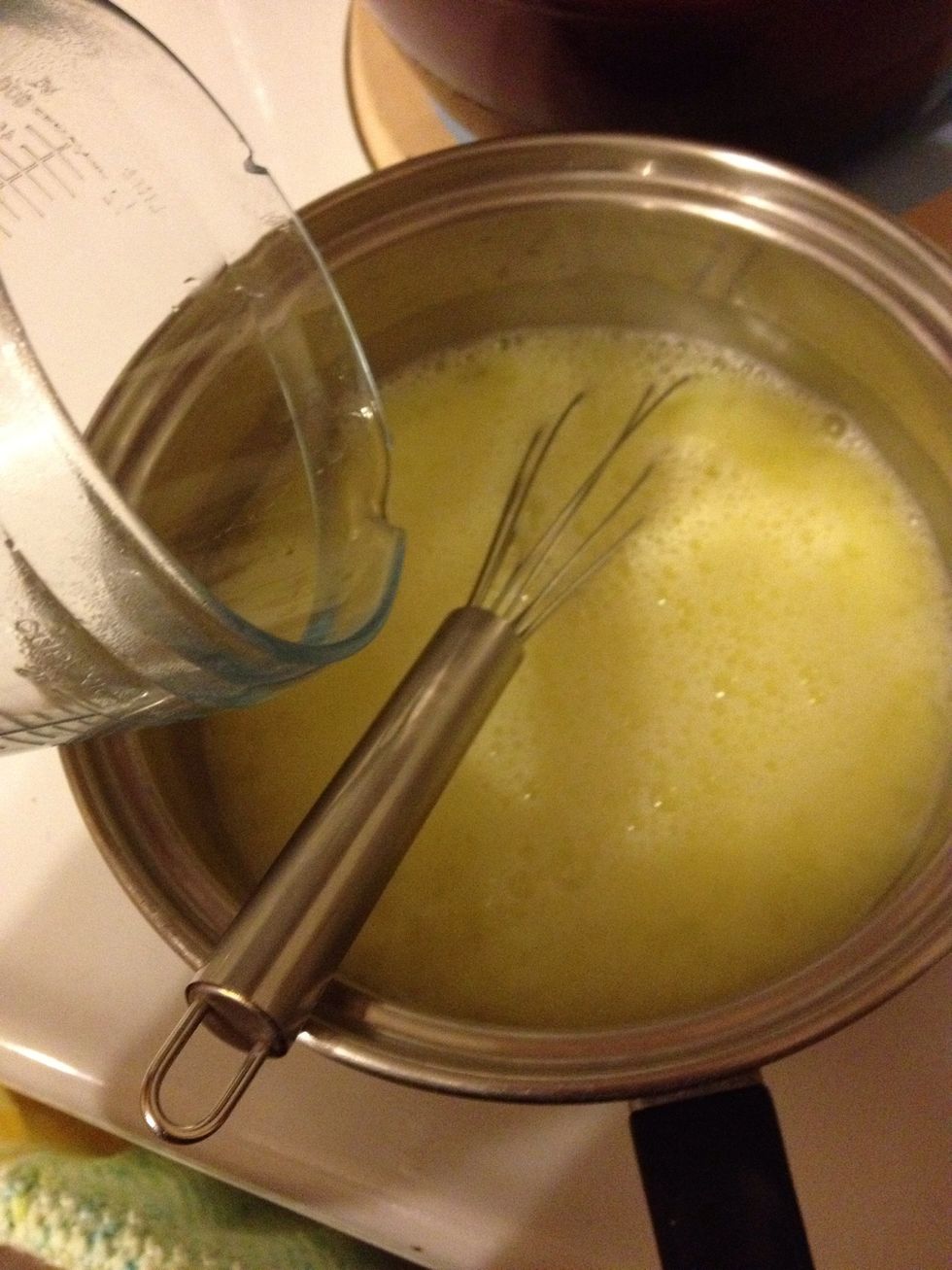 Add 2 cups boiling water... Mix well. Heat to boiling, stirring constantly.