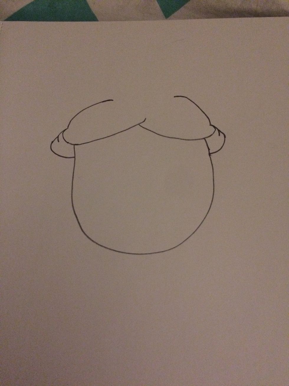 Add 2 curved lines at the top.