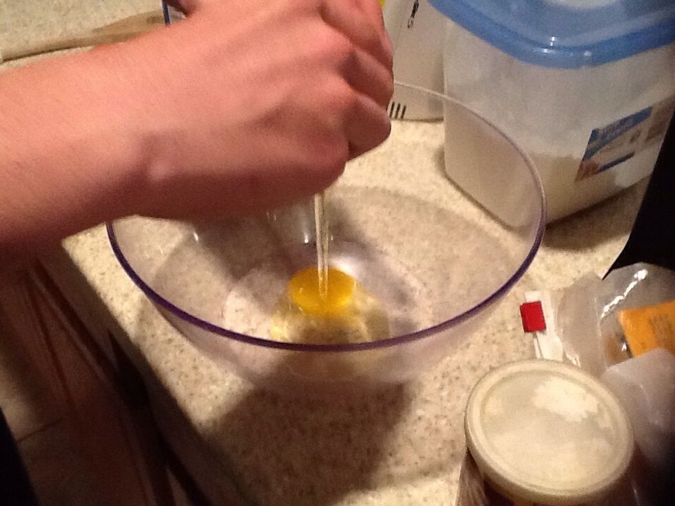 Add 2 Eggs into mixing bowl or blender