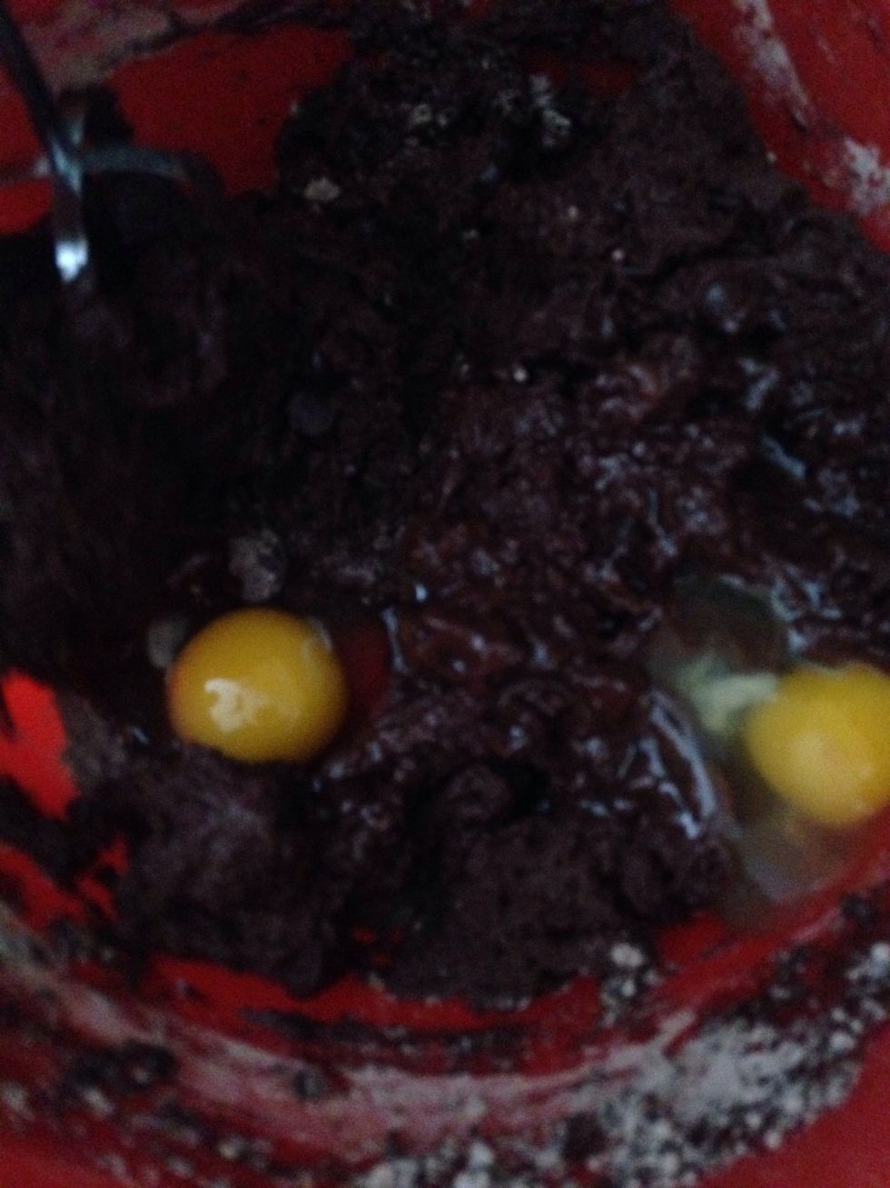 Add 2 eggs to the mix