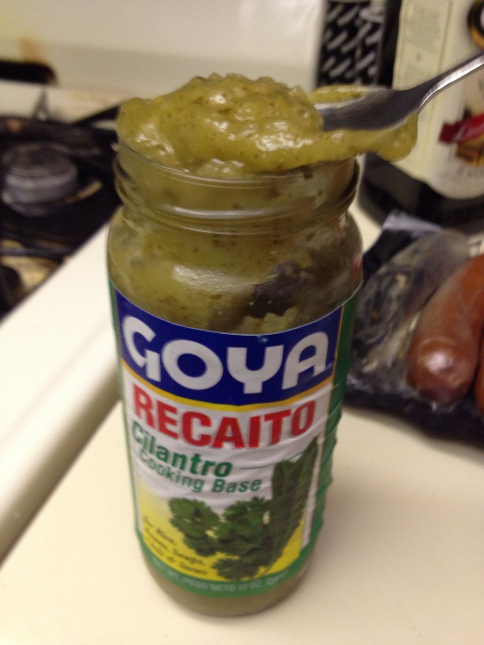 Add 2 heaping table spoons of Recaito. (found in the Hispanic section of your grocery store)