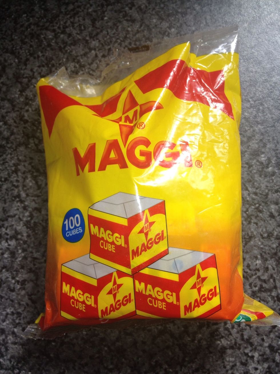 Add 2 Maggi cubes to pot. If you cannot get your hands on these Oxo cubes work just as well.