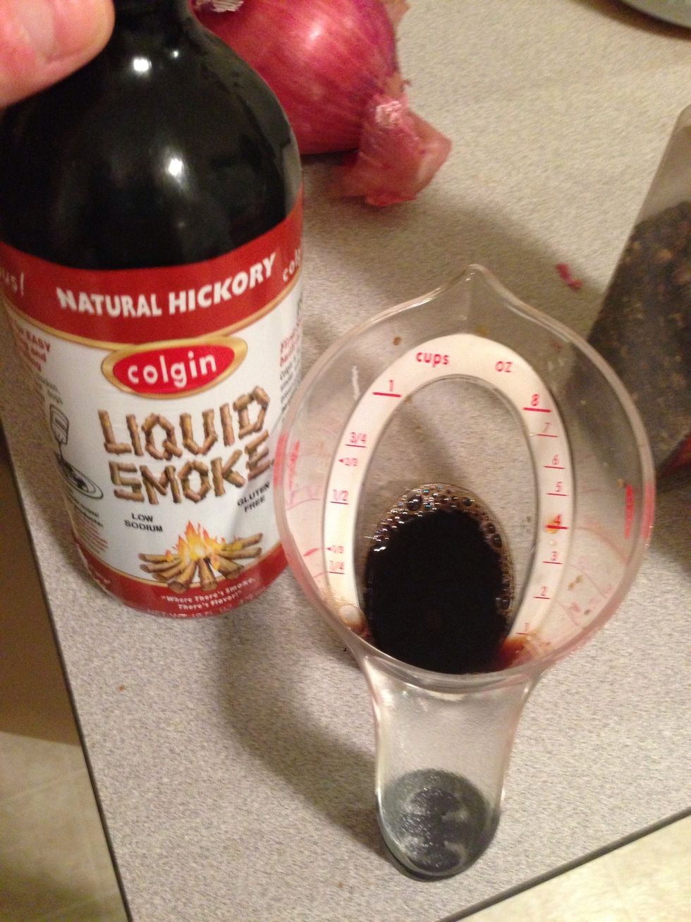 Add 2 oz of liquid smoke to the mixture.