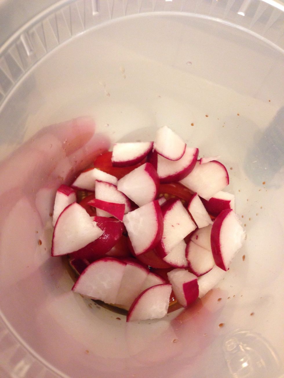 Add 2 radishes sliced up.