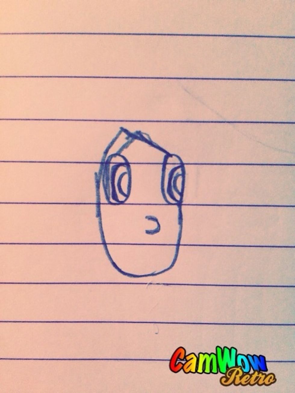 Add 2 small half circles inside each oval in the eye. Leave a small black white dot inside each circle and color the circle black.