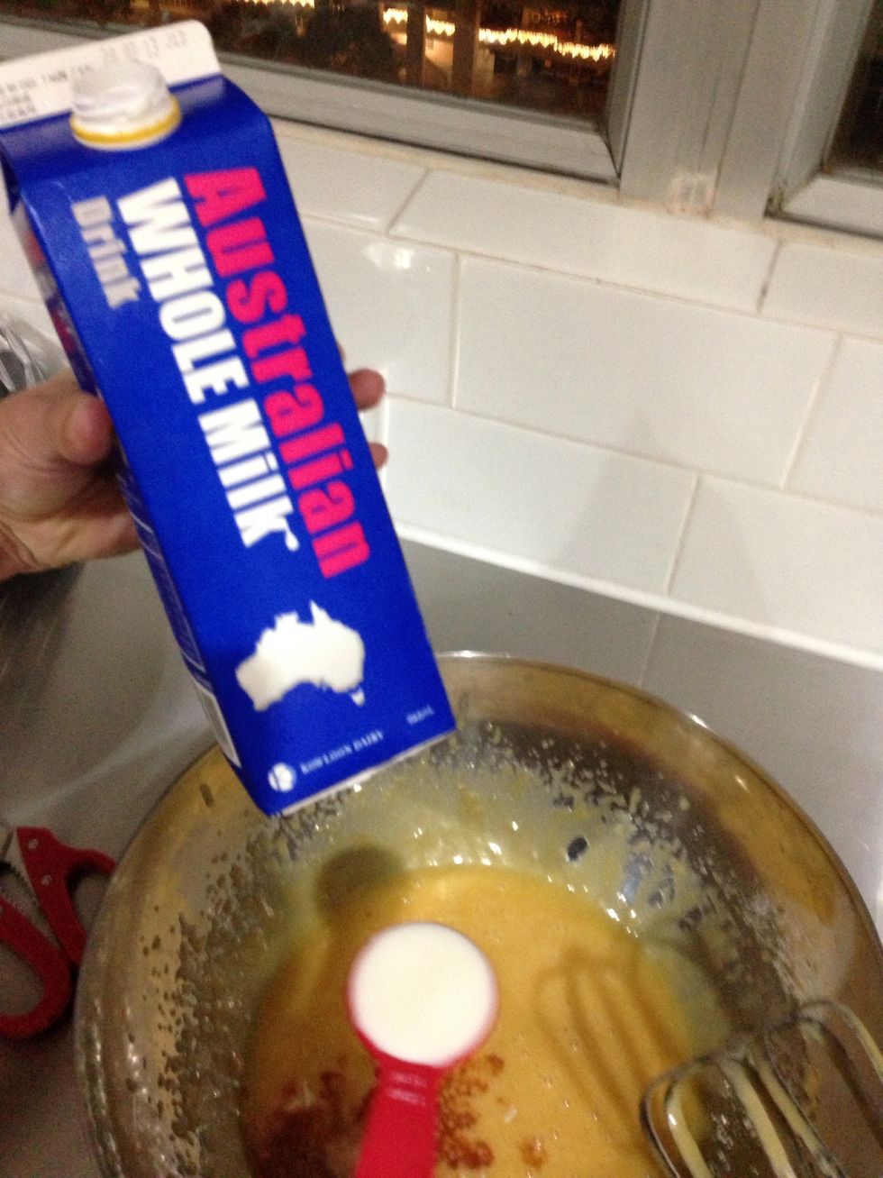 Add 2 tablespoons milk.. Mix