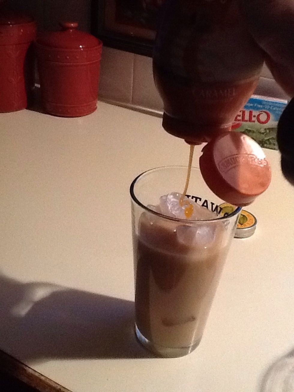 Add 2 tablespoons of Carmel sundae syrup.