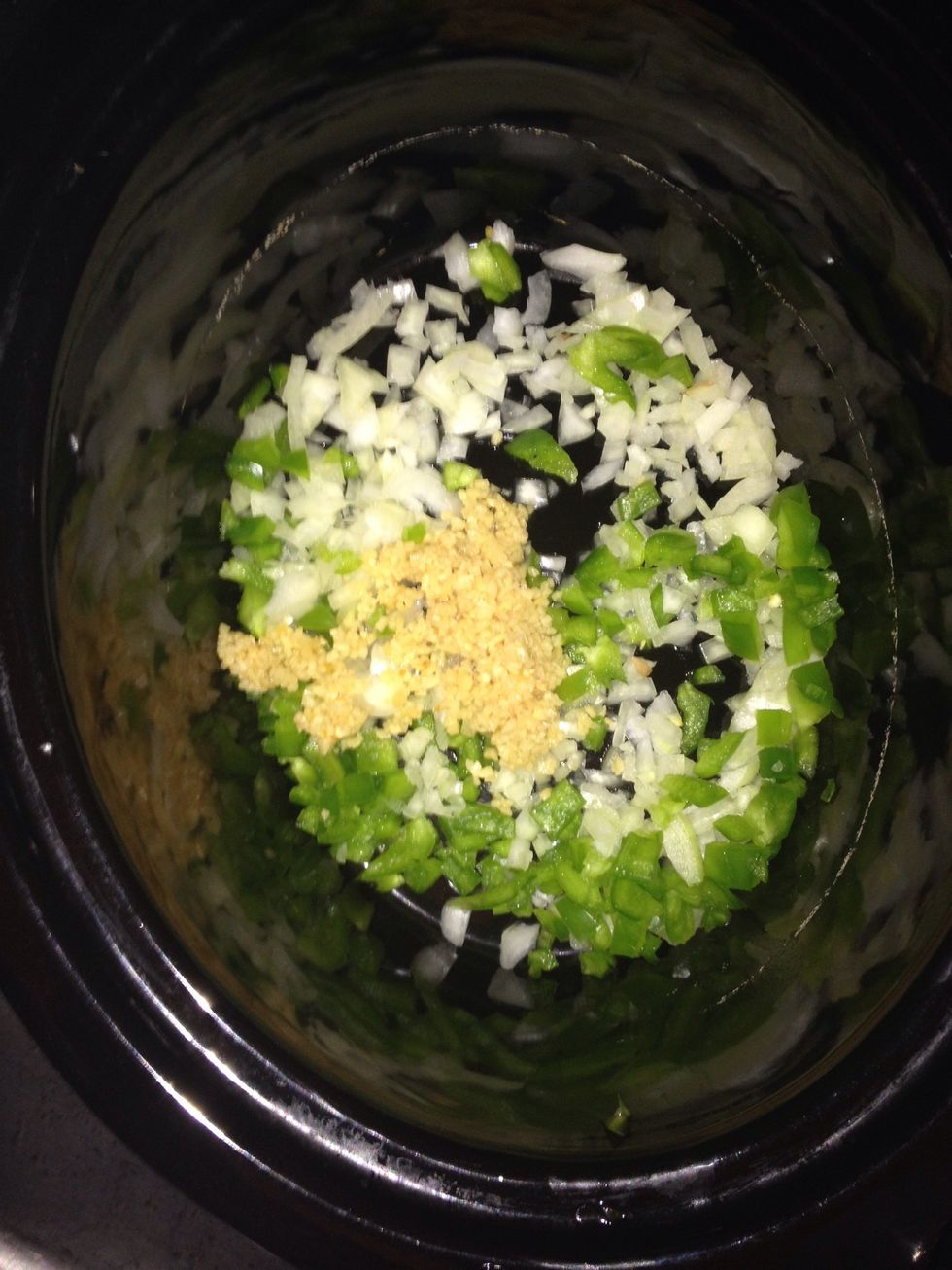 Add 2 tablespoons of chopped garlic