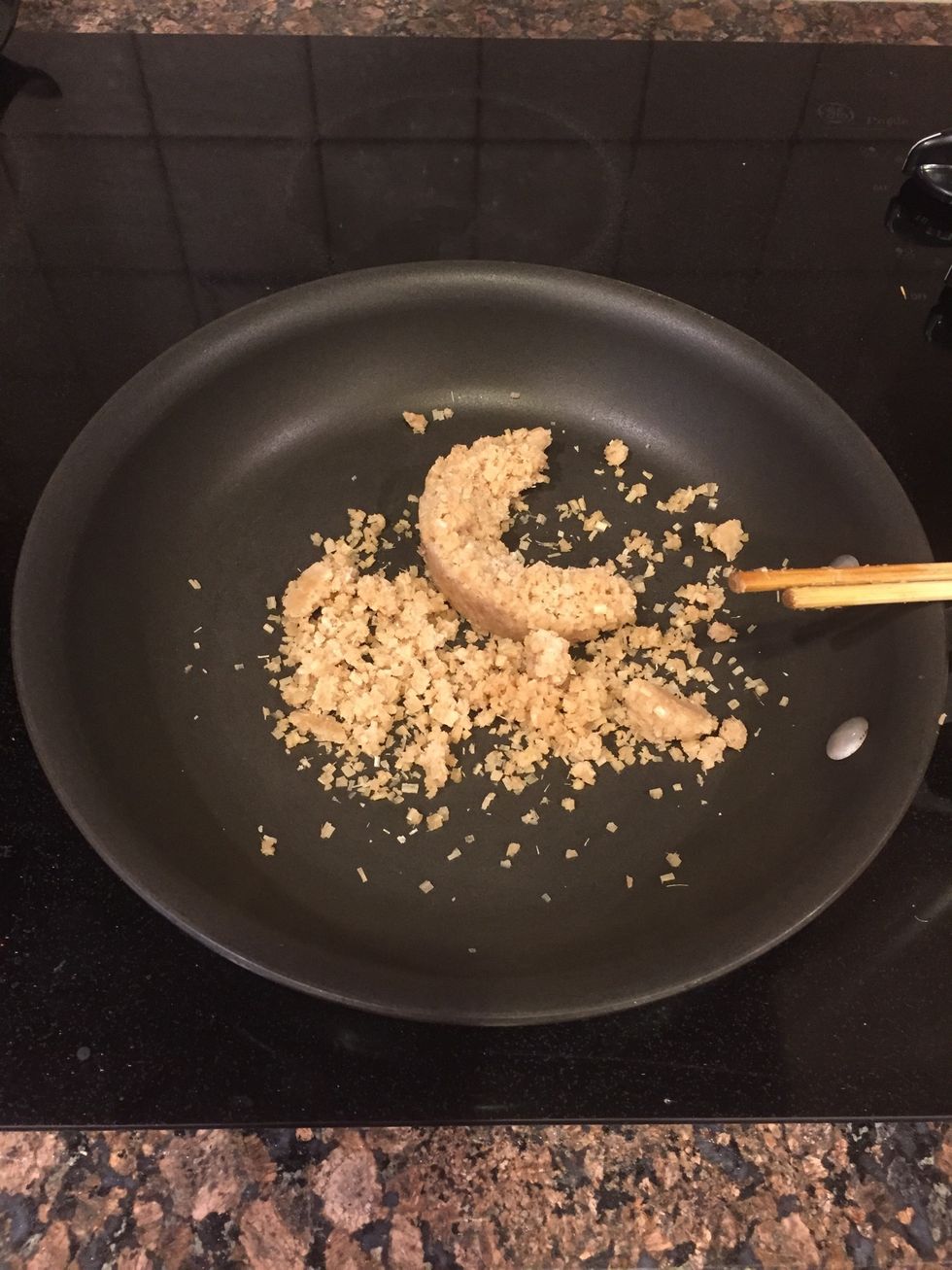 Add 2 Tablespoons of chopped lemongrass to pan. We buy fresh lemongrass and then chop finely with a food processor and then freeze it. They freeze very well.