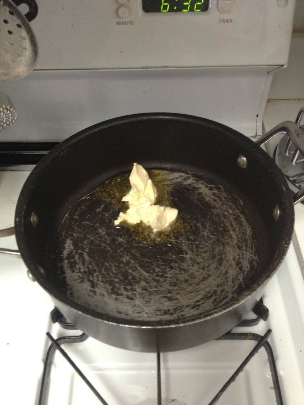 Add 2 tablespoons of the butter to a pan on high. Once the butter has melted, lower the heat to medium high or so.