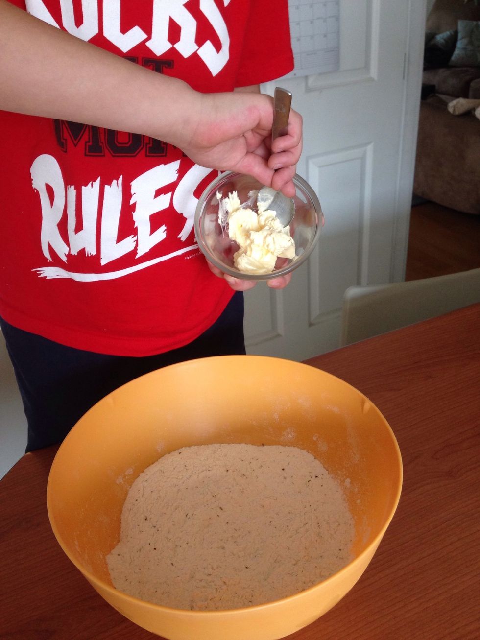 Add 2 Tbs soft butter