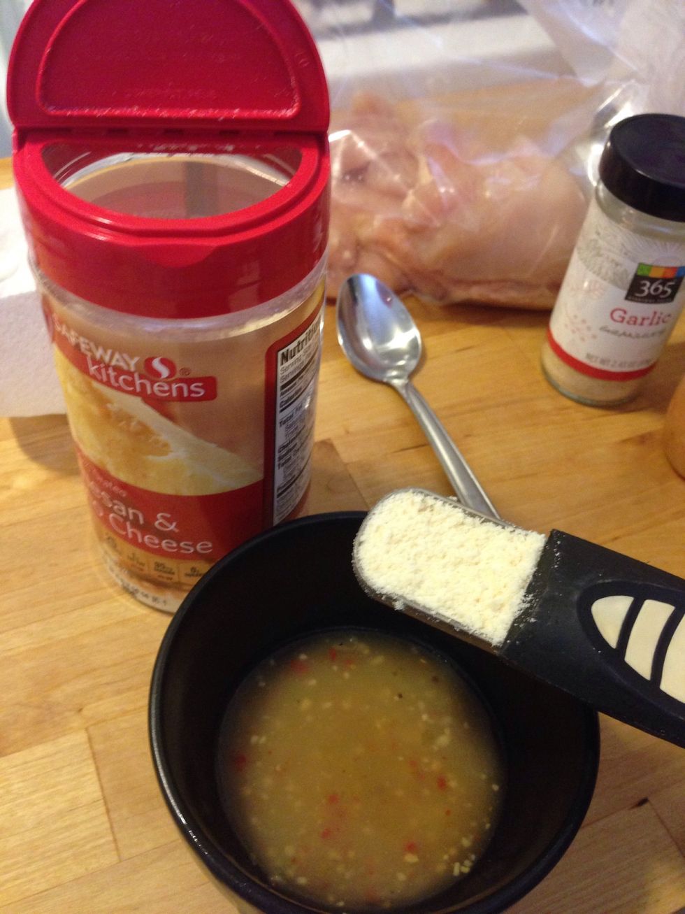 Add 2 tbsp of grated Parmesan cheese.