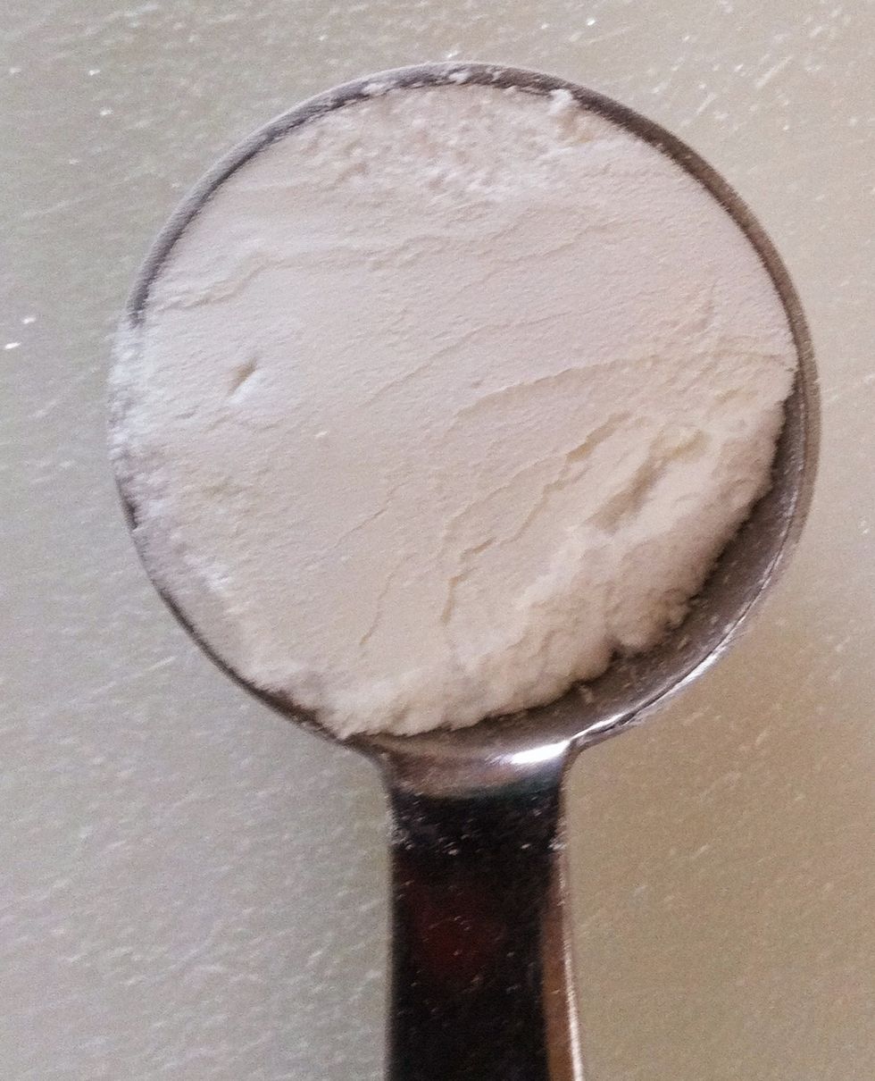 Add 2 teaspoons baking powder. Pulse once to mix.