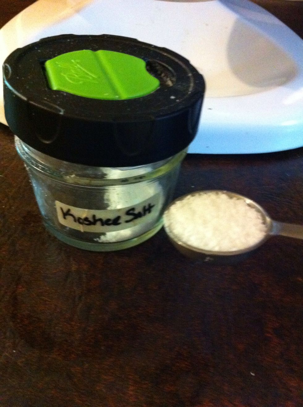 Add 2 teaspoons salt. I'm using Kosher. Don't you just love these great little spice containers from Ball? They are near the canning jars at the store.