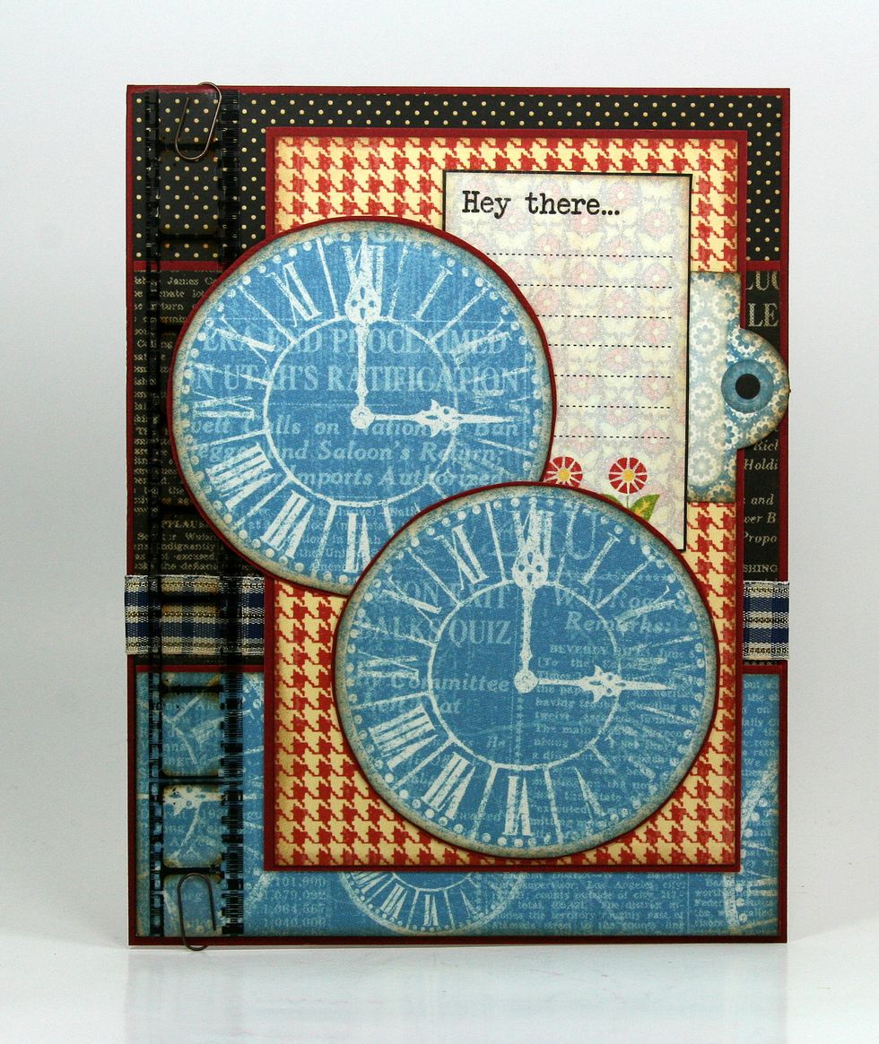 Add 2 trimmed clock images from Graphic 45 Times Nouveau~About Time