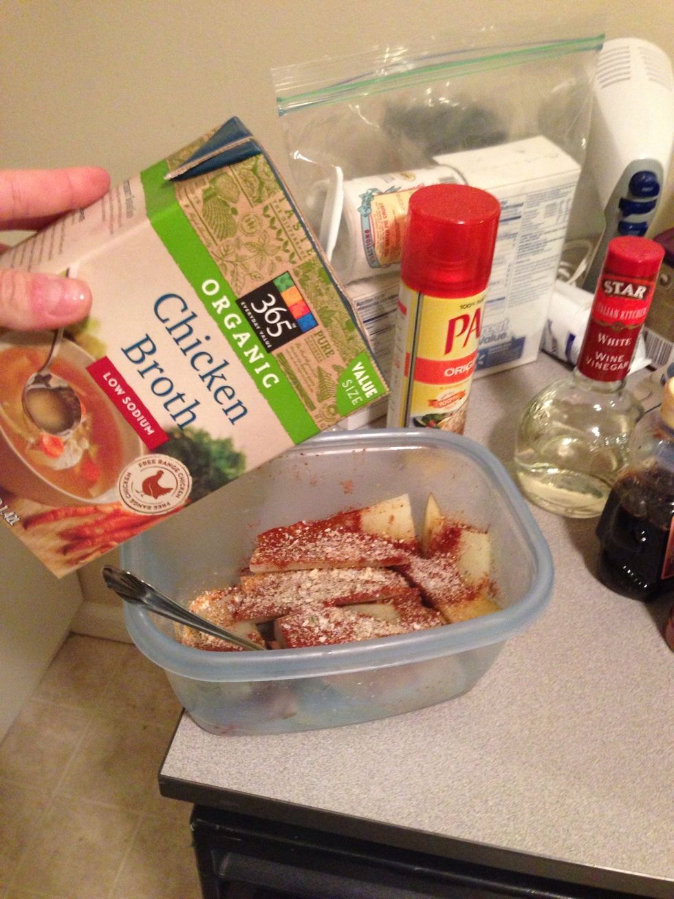 Add 2 tsp of chicken broth or vegetable broth.