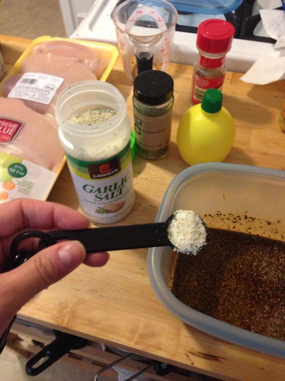 Add 2 tsp of garlic salt to the mix. (You can also do 1 tsp of garlic salt and 1 tsp of garlic powder)