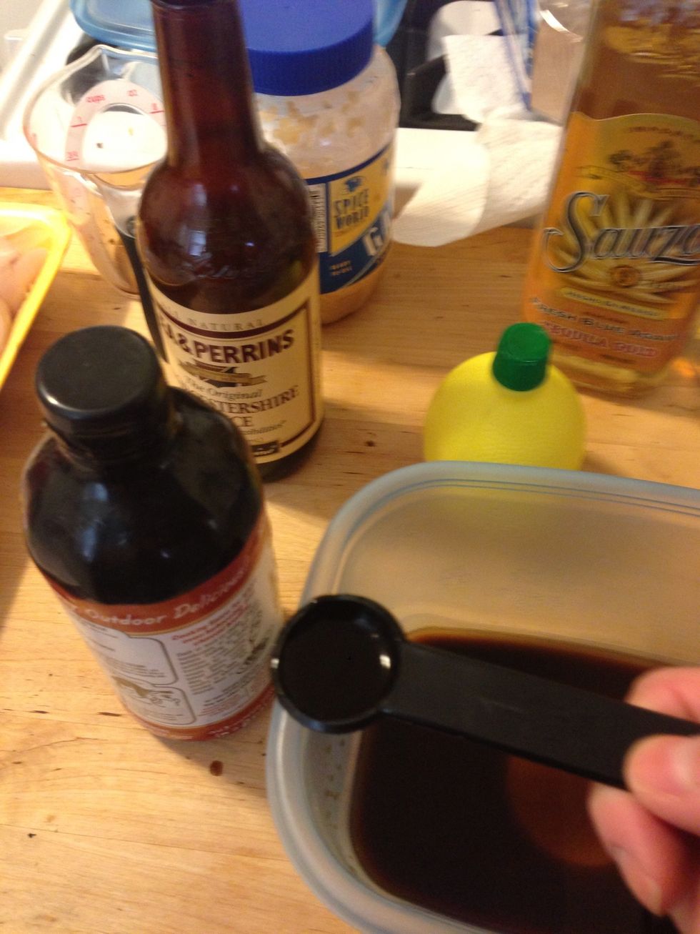 Add 2 tsp of liquid smoke to the mixture.