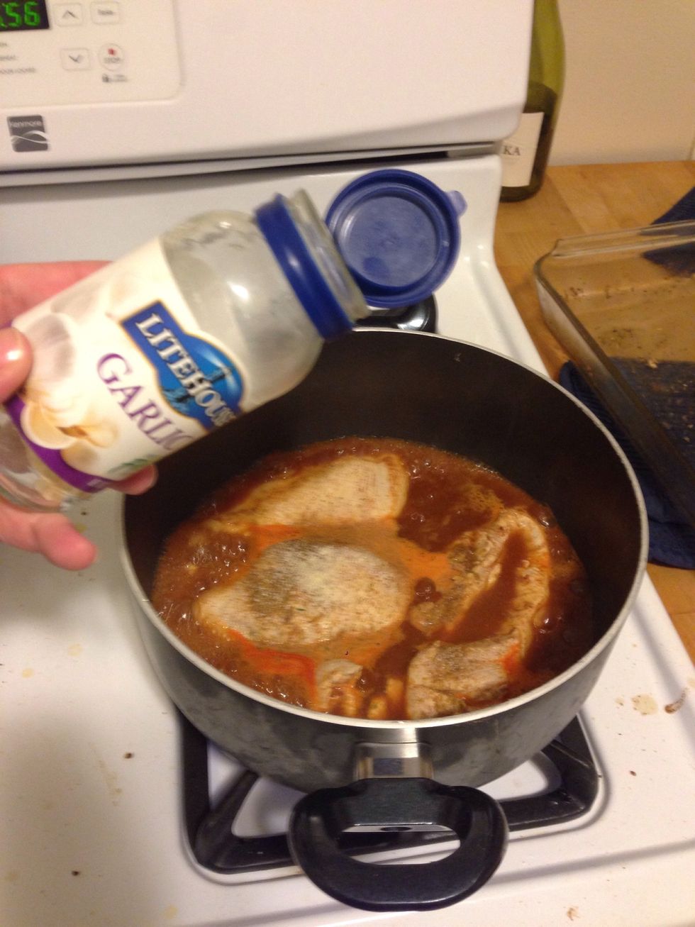 Add 2 tsp of minced garlic.