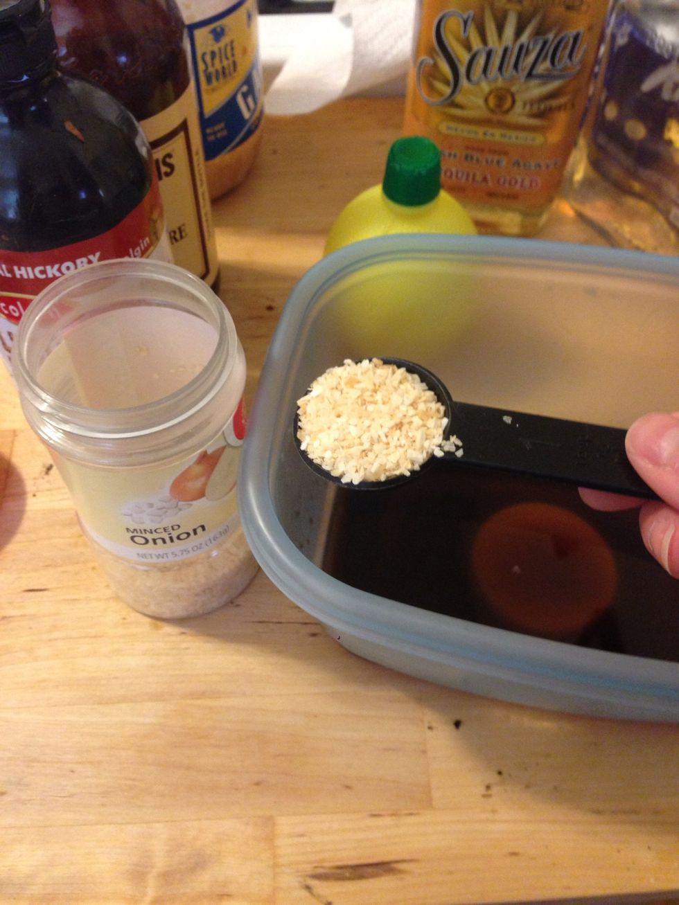 Add 2 tsp of minced onions to the mixture.