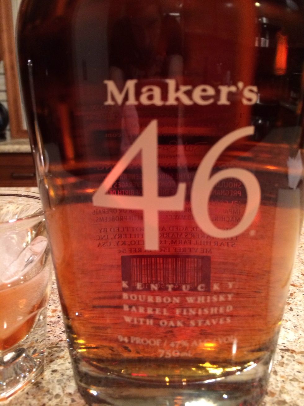 Add 2\u20132.5 ounces of your personal favorite whisky. After adding, stir vigorously with a spoon for about 20-30 seconds. Garnish the glass with a cherry and an orange twist!