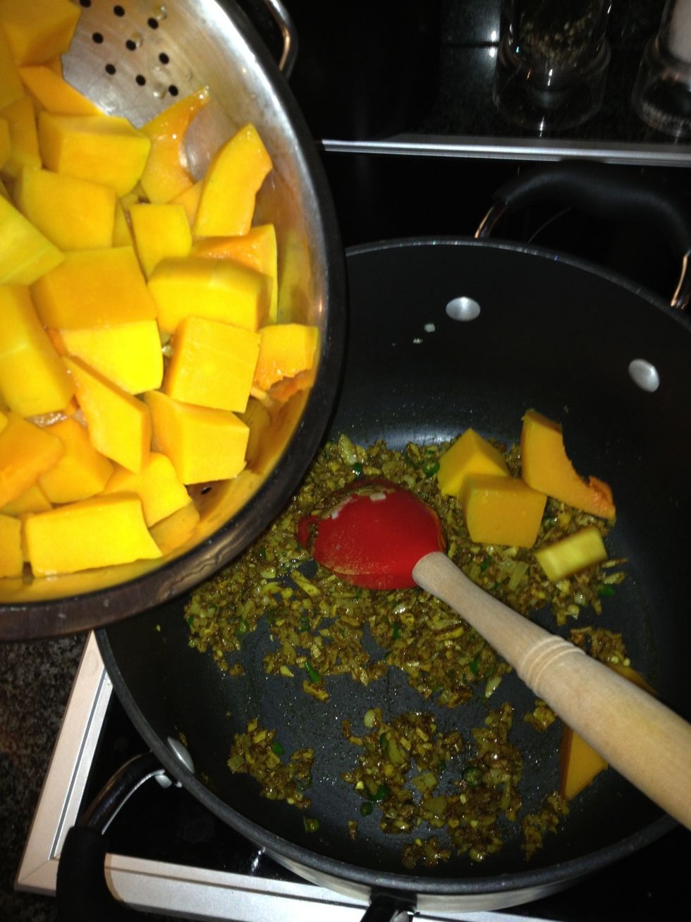 Add 2 whole butternut cut into pieces