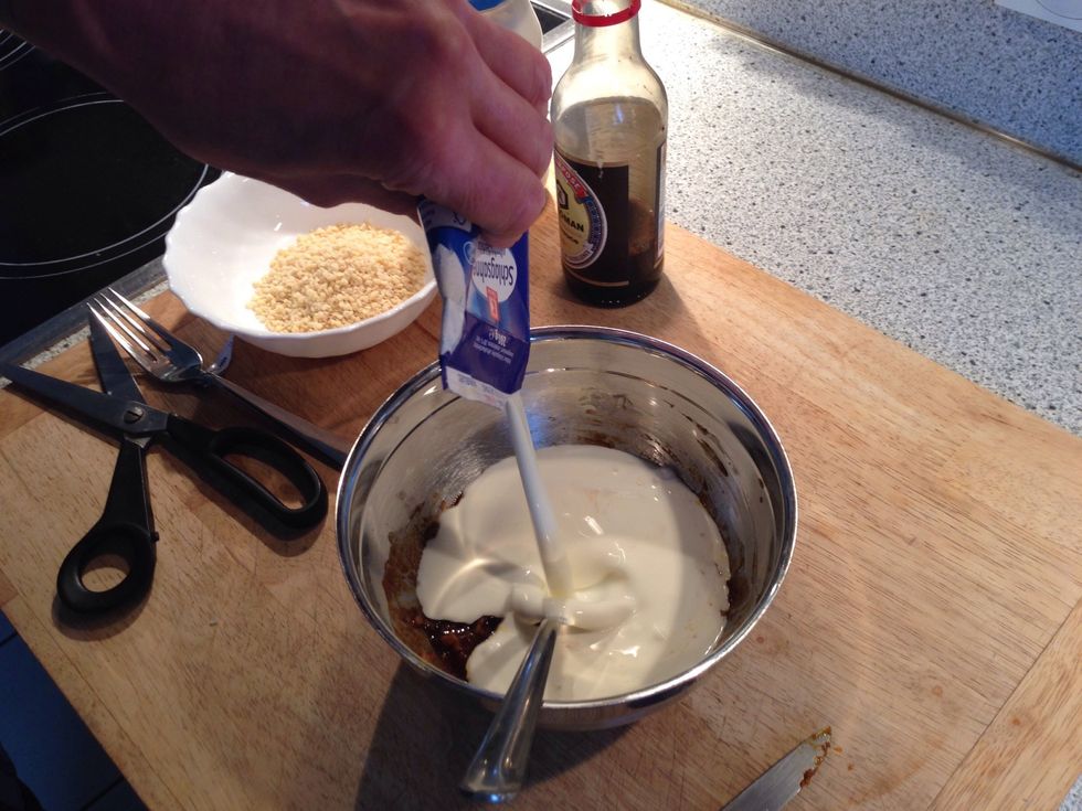 Add 200ml of whip cream