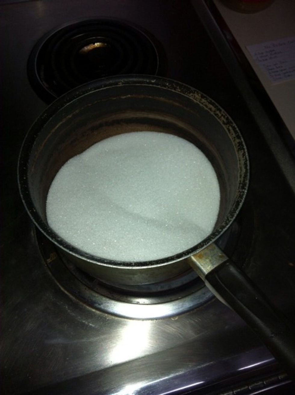 Add 2c of sugar to your pan.