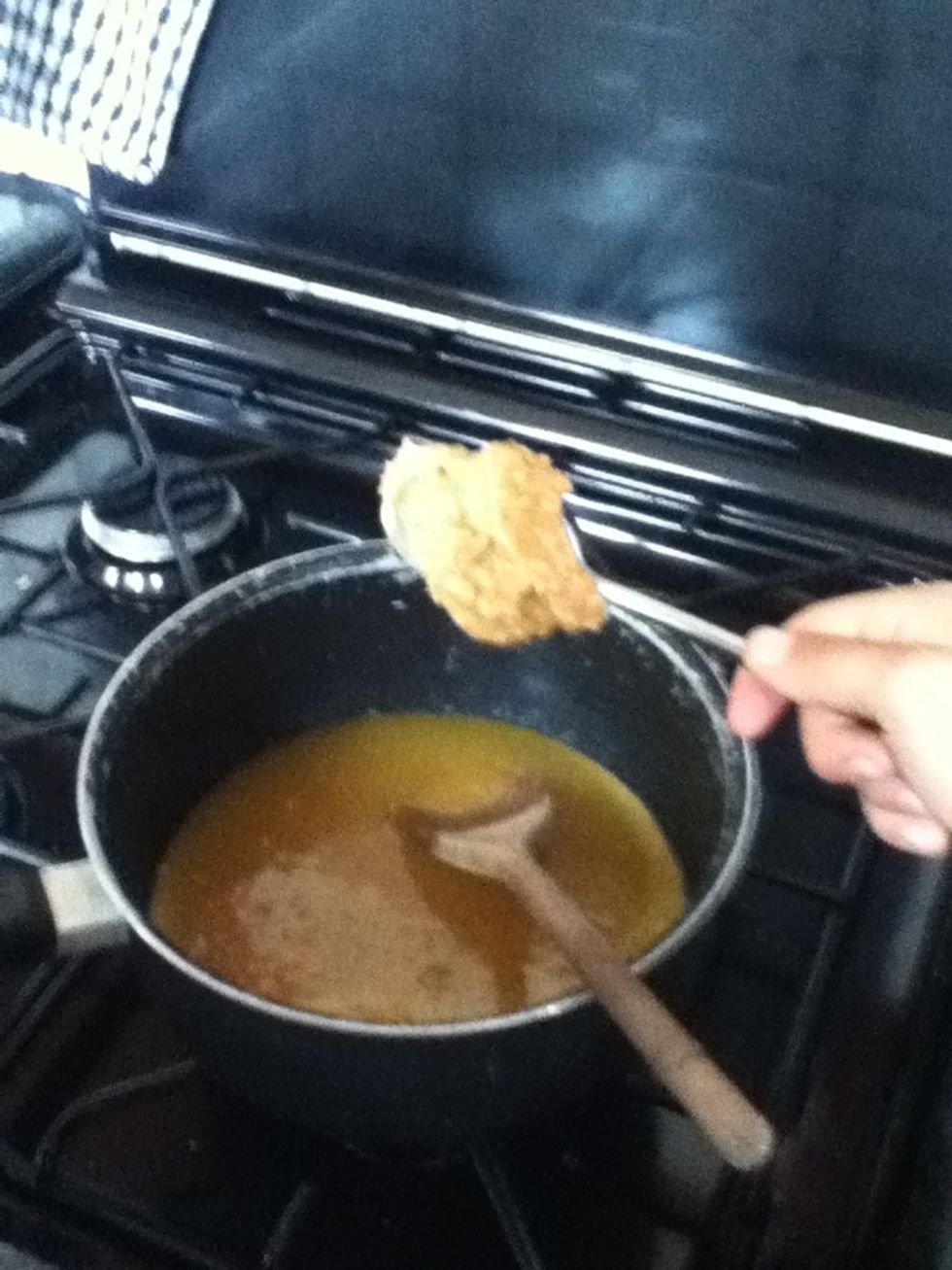 Add 3-4 clumped table spoons of peanut butter (depending on how nutty you want them)