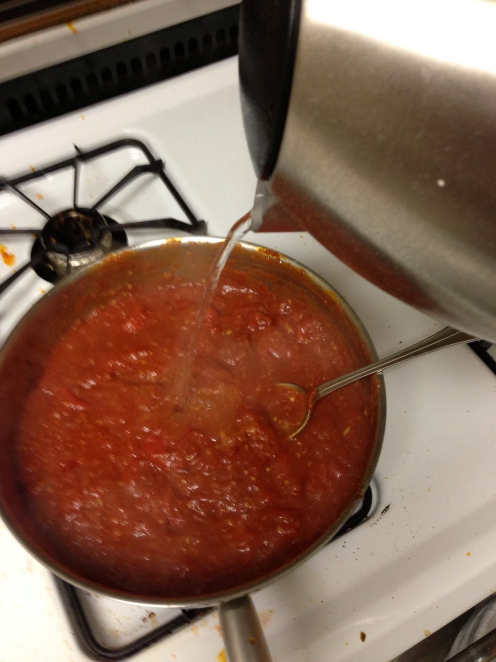 Add 3/4 cup of boiling water