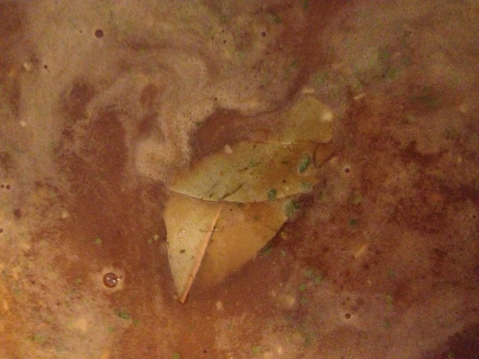Add 3 bay leaves.