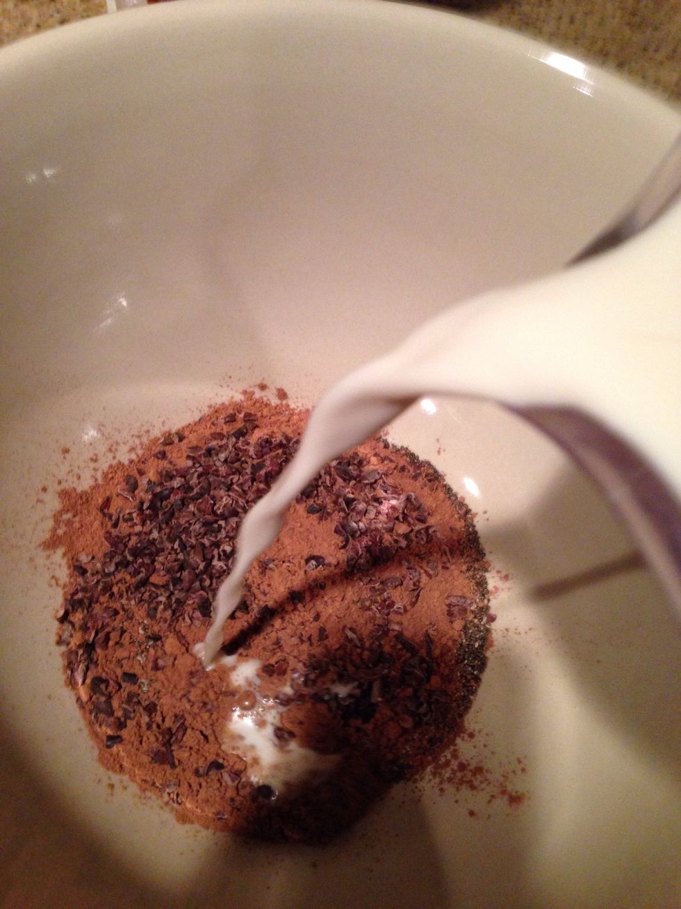 Add 3 cups of homemade Almond Milk. *check out my tutorial on Homemade Almond Milk here: http://snapguide.com/guides/make-almond-milk-8