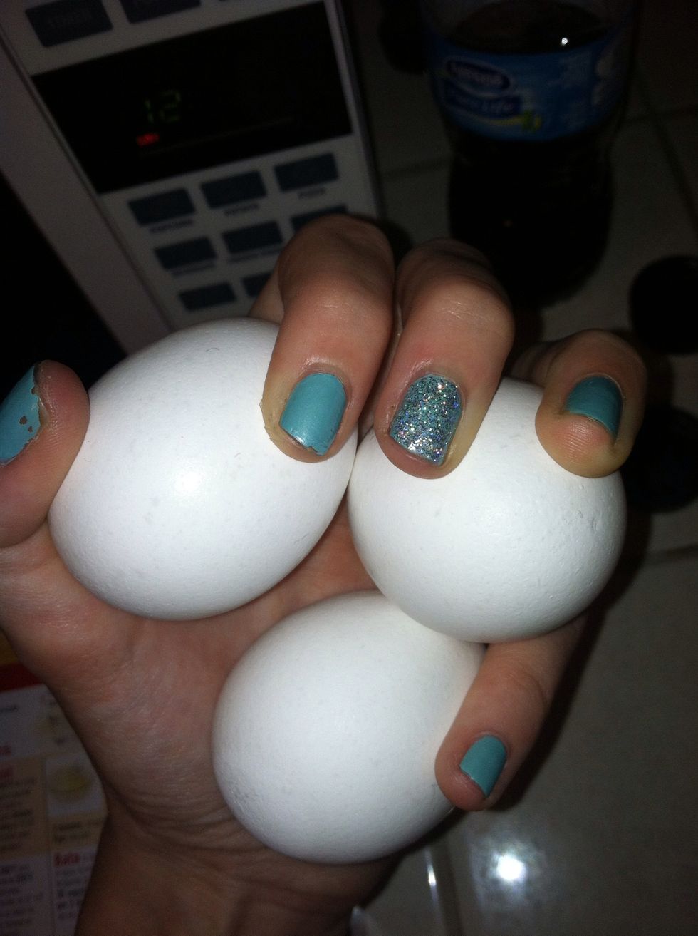 Add 3 eggs to the bowl